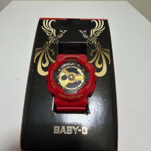 Casio baby watch red gold - red,